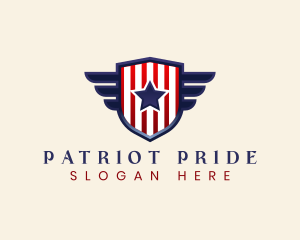 Wing Shield Flag logo design