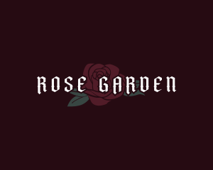 Floral Rose Gothic logo design