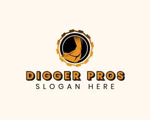 Construction Digger Excavator logo design