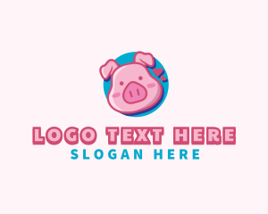 Cute Pig Animal logo