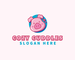 Cute Pig Animal logo design