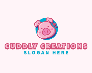 Cute Pig Animal logo