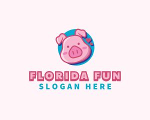 Cute Pig Animal logo design