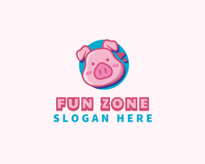 Cute Pig Animal logo design