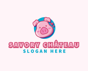 Cute Pig Animal logo design