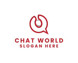 Spoon Chat Bubble logo design