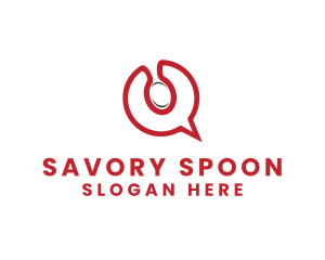 Spoon Chat Bubble logo design