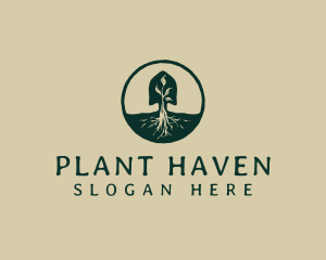 Nature Plant Shovel logo design