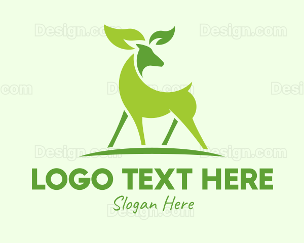 Deer Eco Leaf Sustainability Logo