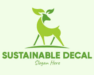 Deer Eco Leaf Sustainability  logo design