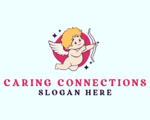 Love Cherub Cupid logo design