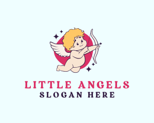 Love Cherub Cupid logo design