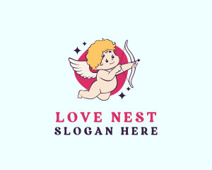 Love Cherub Cupid logo design