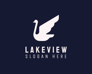 Majestic Swan Bird logo design