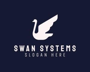 Majestic Swan Bird logo design