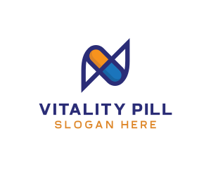 Capsule Pill Medicine logo design