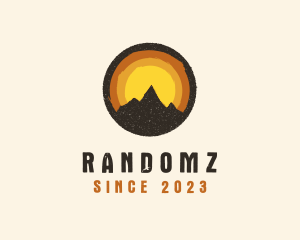 Rustic Mountain Sunset Badge logo