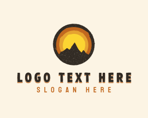 Rustic Mountain Sunset Badge logo