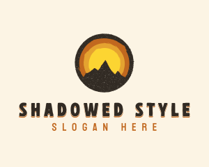 Rustic Mountain Sunset Badge logo