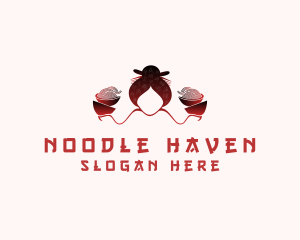 Chinese Noodle Woman logo design