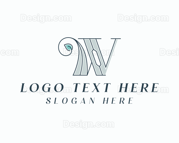 Elegant Leaf Letter W Logo