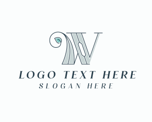 Elegant Leaf Letter W logo