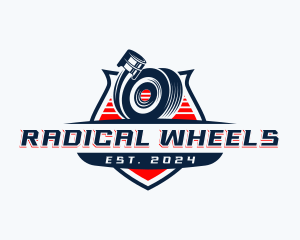 Piston Wheel Mechanic logo design