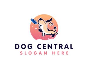 Dog Puppy Frisbee logo design