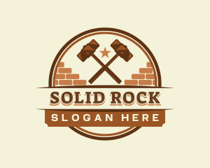 Brick Hammer Construction logo design