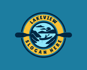 Kayak Paddle Travel logo design