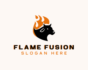 Flaming Hot Cow logo design