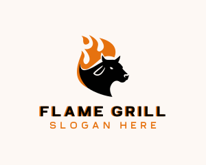 Flaming Hot Cow logo design