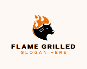 Flaming Hot Cow logo design