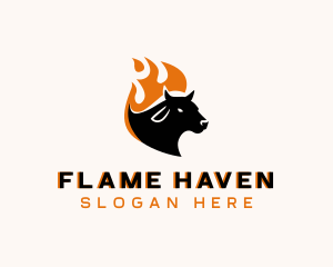 Flaming Hot Cow logo design