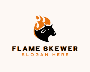 Flaming Hot Cow logo design