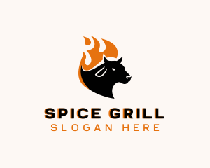 Flaming Hot Cow logo design