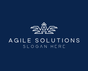 Wings Aviation Letter A logo design