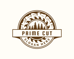 Wood Cutting Saw logo design