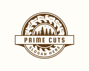 Wood Cutting Saw logo design
