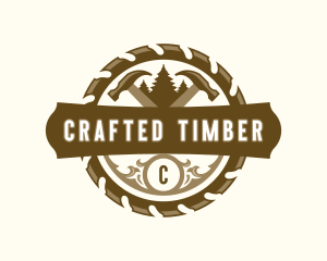 Saw Hammer Woodwork logo design