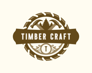 Saw Hammer Woodwork logo design