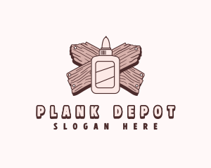 Glue Wood Plank logo design