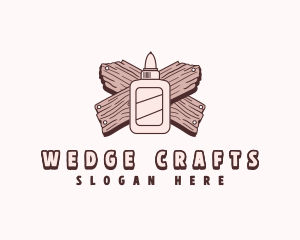 Glue Wood Plank logo design