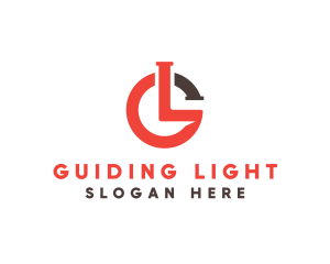 Brand Clock Letter GL logo design