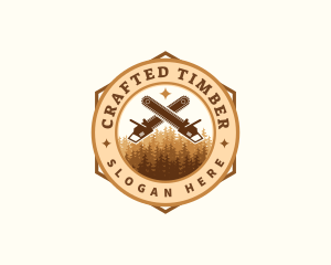 Forest Chainsaw Woodwork logo design