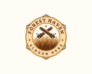 Forest Chainsaw Woodwork logo design