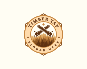 Forest Chainsaw Woodwork logo design