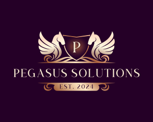 Pegasus Shield Crest logo design