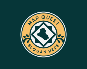 Iraq Country Map logo design