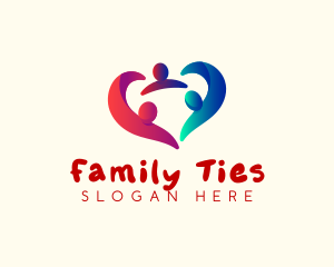 Heart Family People logo design